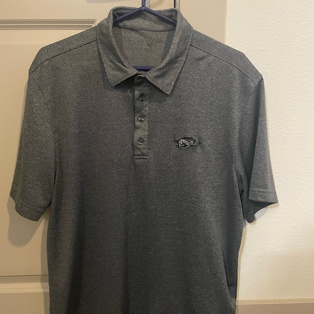 University of Arkansas gray striped Polo Shirt